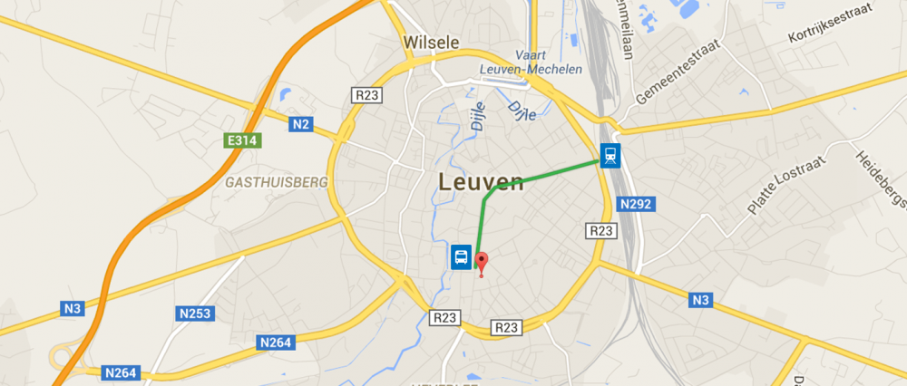 Busroute vanaf het station Leuven Centraal